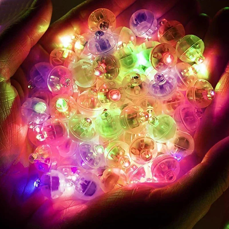 100/10Pcs Luminous Tumbler Ball Lamp Mini LED Balloon Light Colorful Flashing Lantern Christmas Wedding Birthday Party Decor