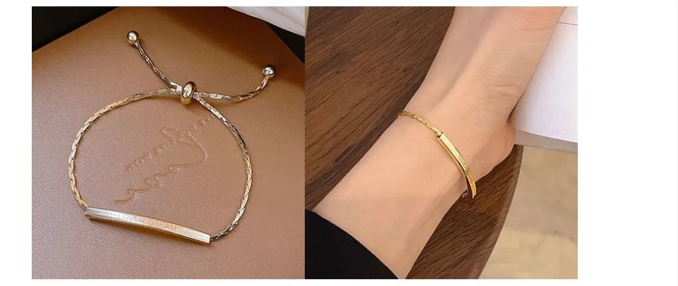 Full of Rhinestone Stainless Steel Bracelet For Women 2022 New Designer Shiny Luxury Zircon Adjustable Bracelets Jewelry Gift