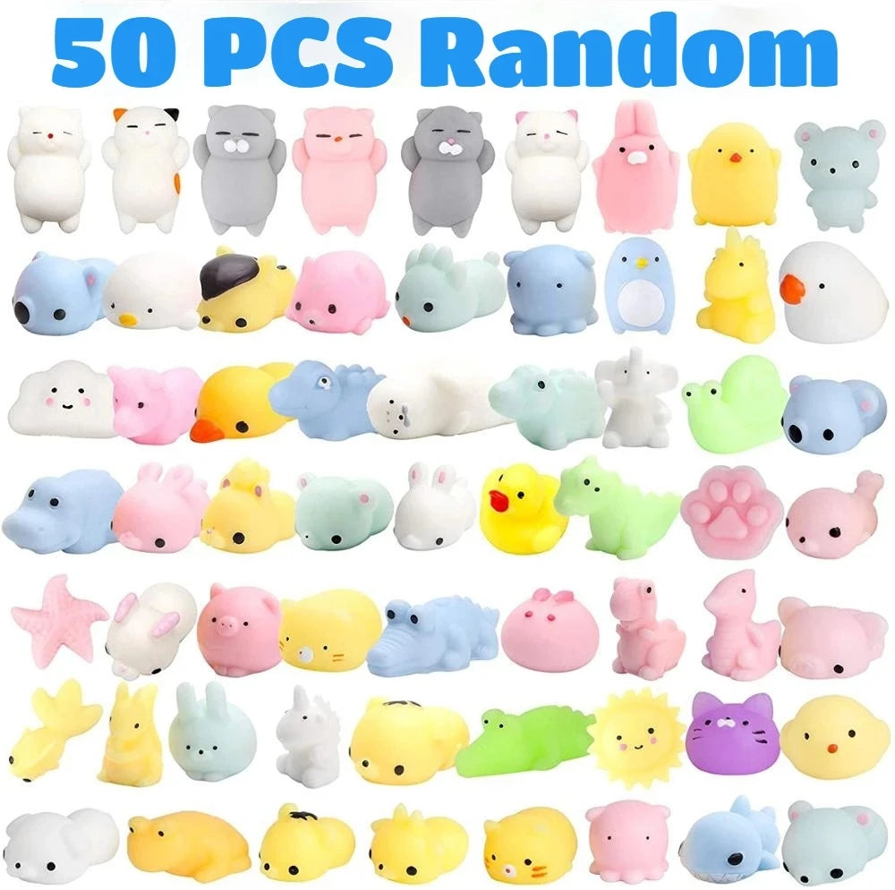 5-50 PCS Kawaii Squishies Mochi Anima Squishy Toys For Kids Antistress Ball Squeeze Party Favors Stress Relief Toys For Birthday