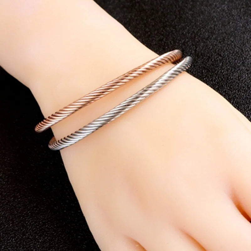 Weight Lose Energy Bracelet Healthy Magnetic Bracelets for Women Men Twisted Steel Power Arthritis Pain Relief Open Bangle Cuff