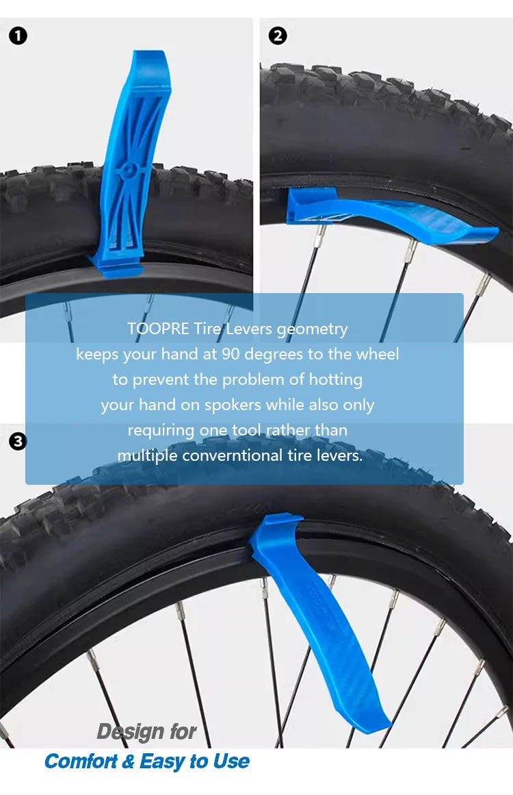 Bicycle Tyre Lever Road Bike Multifunction Tube Remover Tool Cycling 4-in-one Double-Head Repair Tire Lever with Deflation