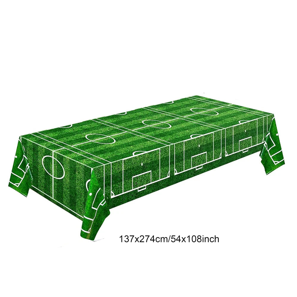 Soccer Theme Tablecloths Football Birthday Party Decorations Soccer Rectangular Plastic Table Cover Perfect for Game Day Parties