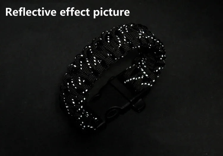 Reflective Paracord 550 Military 7 Strand Rope Tactical Parachute Cord Camping Tent Rope Warning Line Lanyard DIY Bracelet