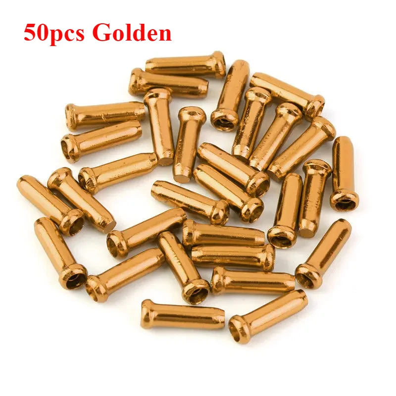 50/100pcs Bicycle Cable End Caps Aluminum Alloy Bike Brake Shifter Cable Tips Wire End Cap Multiple Colors Bike Line Core Caps