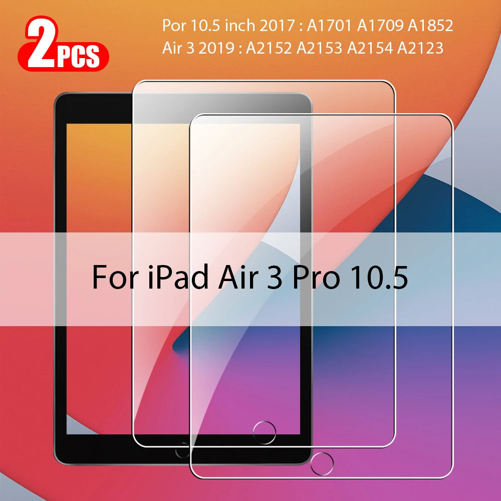 2Pcs Tempered Glass Screen Protector For Ipad Pro 13 11 12.9 M4 Air 5 4 3 2 Mini 6 9 9th 10 10th Generation 10.2 9.7 Accessories