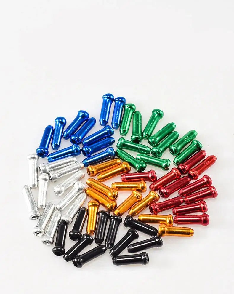 30/50/100Pcs Multiple Colors Aluminum Alloy Bicycle Brake Shifter Inner Cable Tips Wire End Cap Cable Line Core Cap Cover Gear