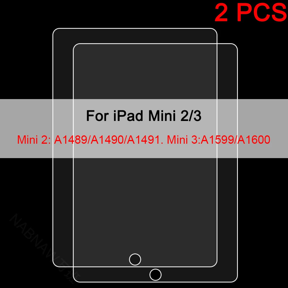 2PCS Tempered Glass Screen Protector for iPad 9 8 7 6 10 Air 5 4 3 2 Mini iPad 10.2 9.7 10. 5 10.9 11 New iPad Pro 2022 2021 20