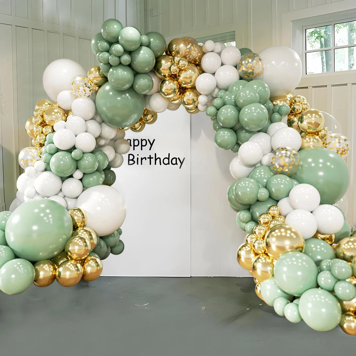 Green Balloon Garland Arch Kit Jungle Safari Party Baloon Birthday Party Decor Kids Baby Shower Wild One Wedding Latex Ballons