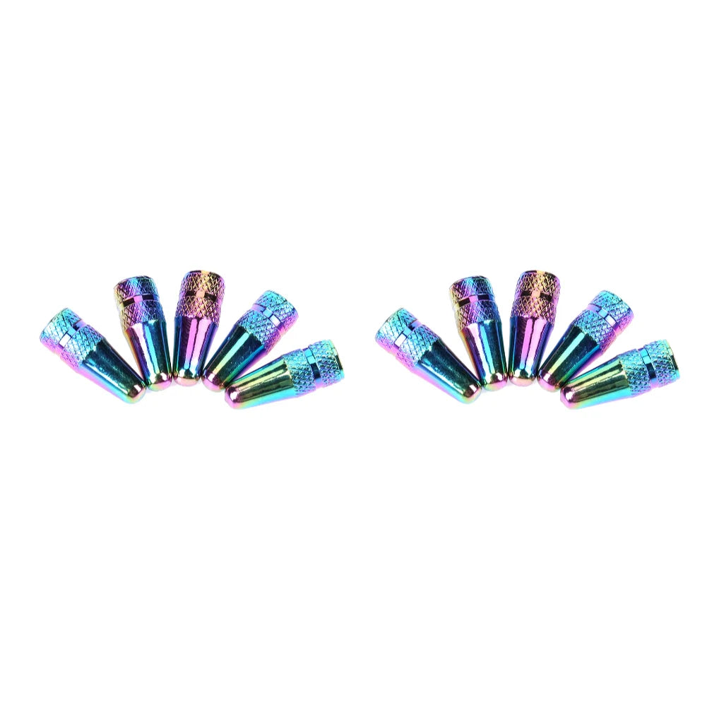5/10PCS Bicycle Tire Valve Cap Aluminum High Pressure Caps for Presta Valves Rainbow Color Bike Tyre Hat MTB Bike Accessories