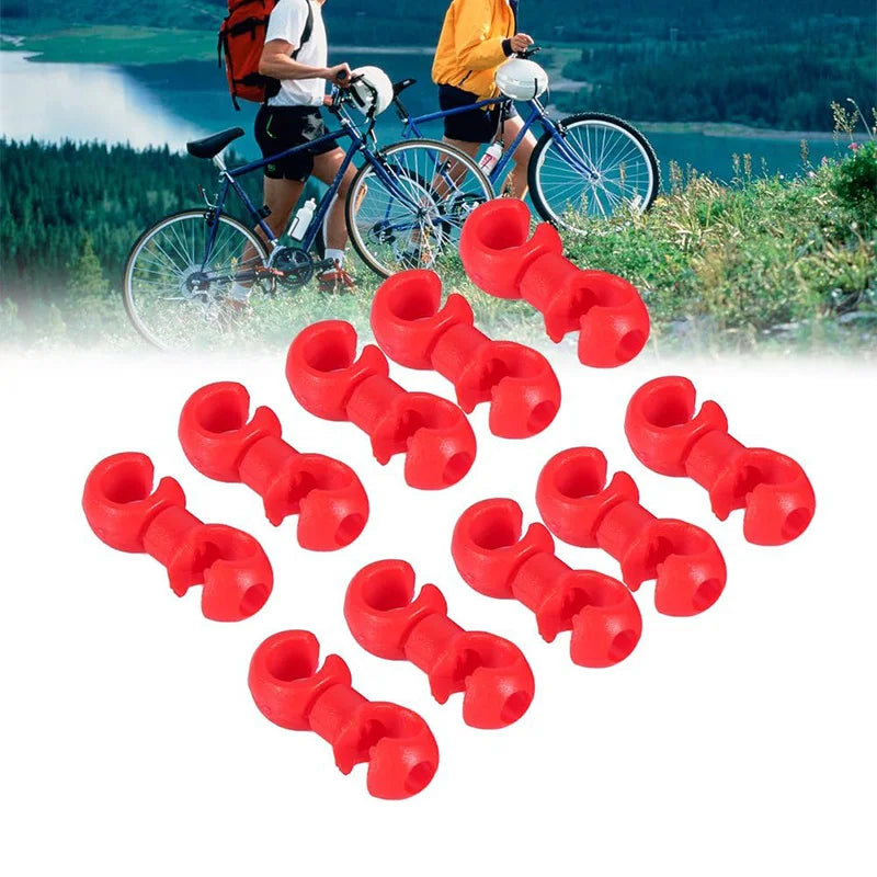 10Pcs Bike Cable Clips Bicycle Brake Cable Clips Rotating S-Hook Bike MTB Brake Gear Housing Fixing Holder Guide Buckle Clips