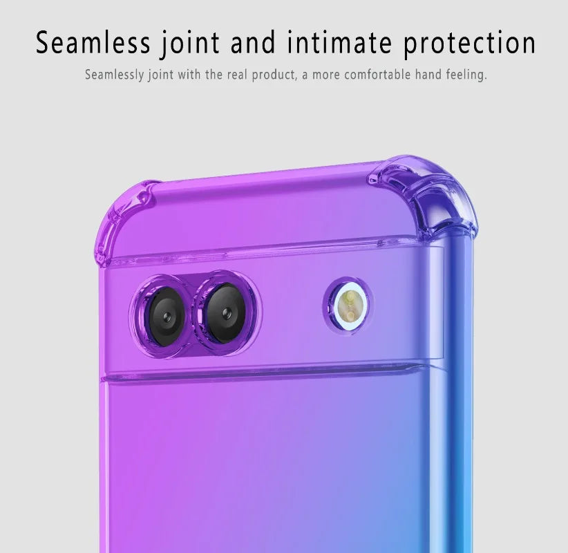 Shockproof Gradient Airbag TPU Case for Google Pixel 9 Pro XL 8A 8 Pro 7A 7 Pro 6A Protective Cover Fundas Coque Capa Shell