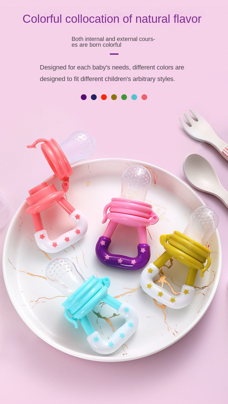 Baby Fruit Feeder Pacifier Teething Toys Fresh Food Feeder Infant Fruit Nipple Silicone Pouches for Toddlers Kids Boy Girl