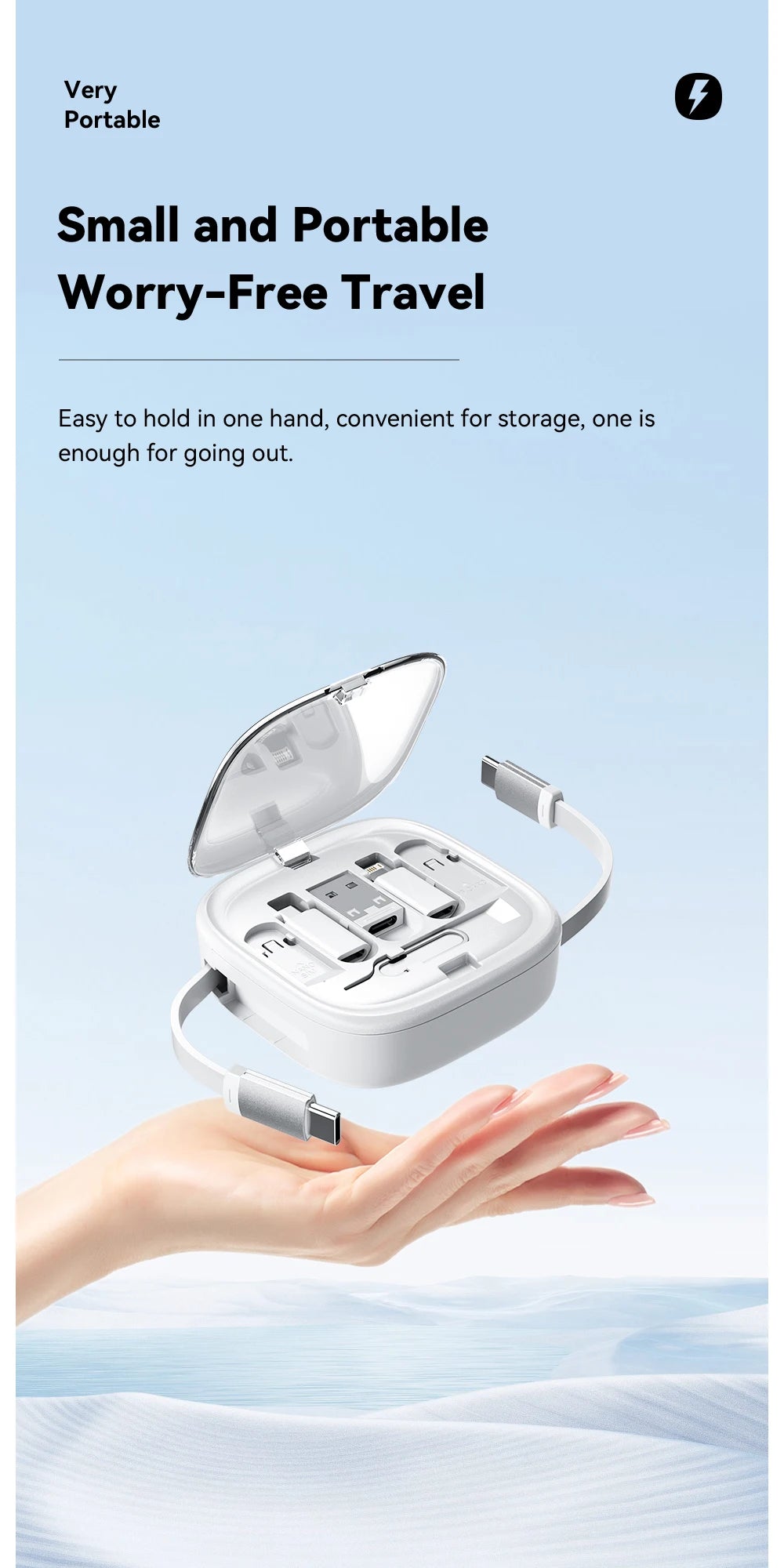 Essager USB C To Tpye C Cable PD 60W for Xiaomi Poco Fast Charging Data Travel Multi Functional Cord With Holder Storage Box