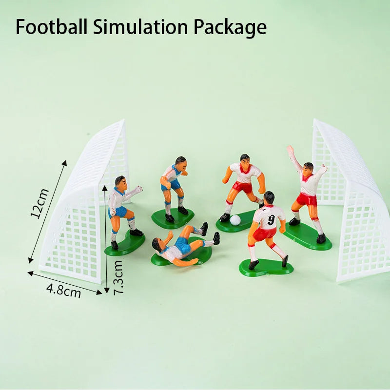 Football Boy Cake Decoration Football Field Player Doll Cupcake Top Happy Birthday Decoration Sports Children's Party Supplies