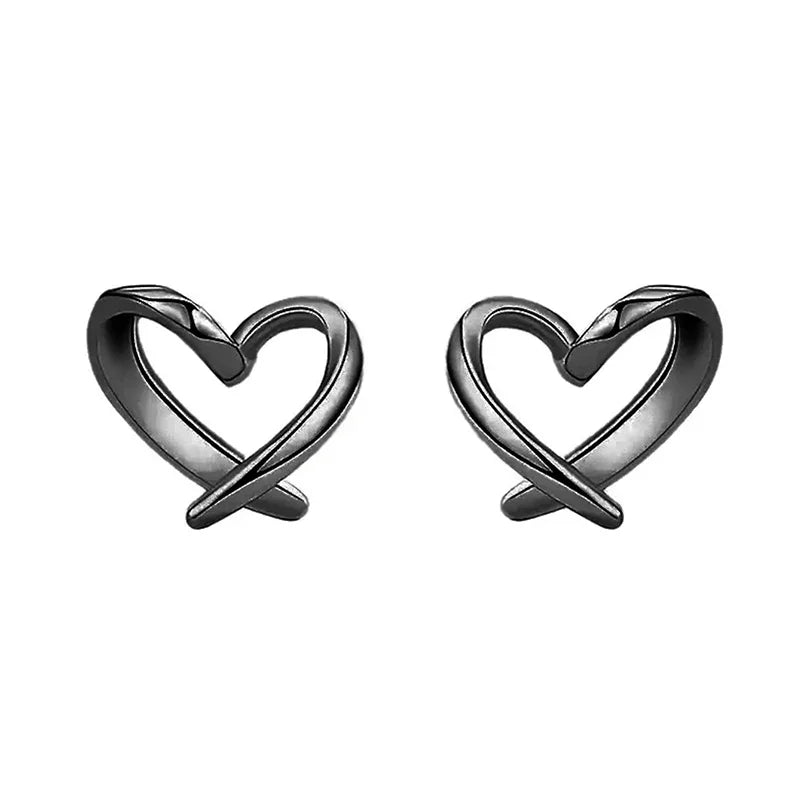 Minimalist Heart Shaped Stud Earrings for Women Glossy Neat Fresh Teens Ear Accessories Charms Daily Wear Party Jewelry