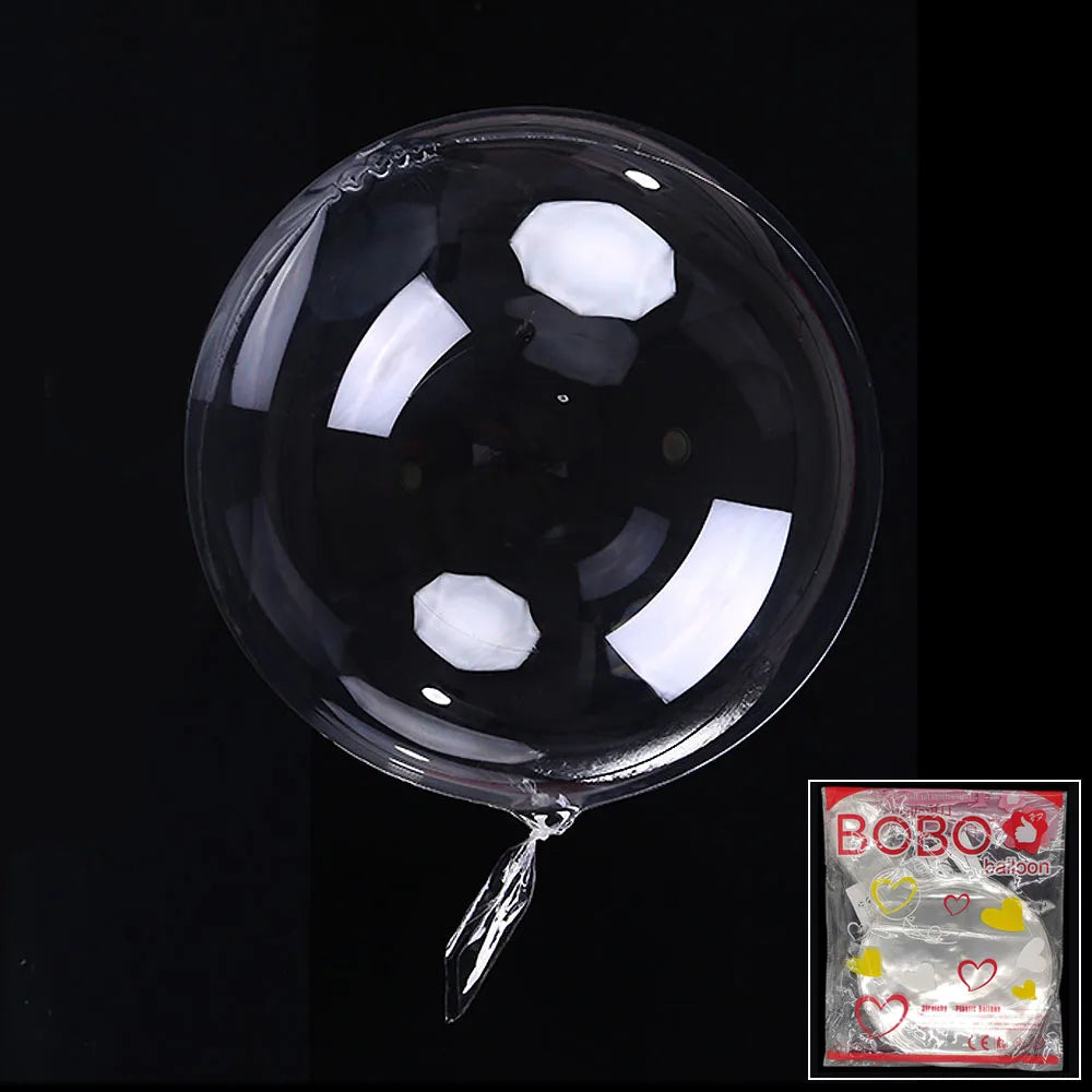 10pcs 8/10/12/16/18/20/24/inch Transparent Bobo Balloon Clear Bubble Balloon For Wedding Birthday Party Decoration Helium Ballon