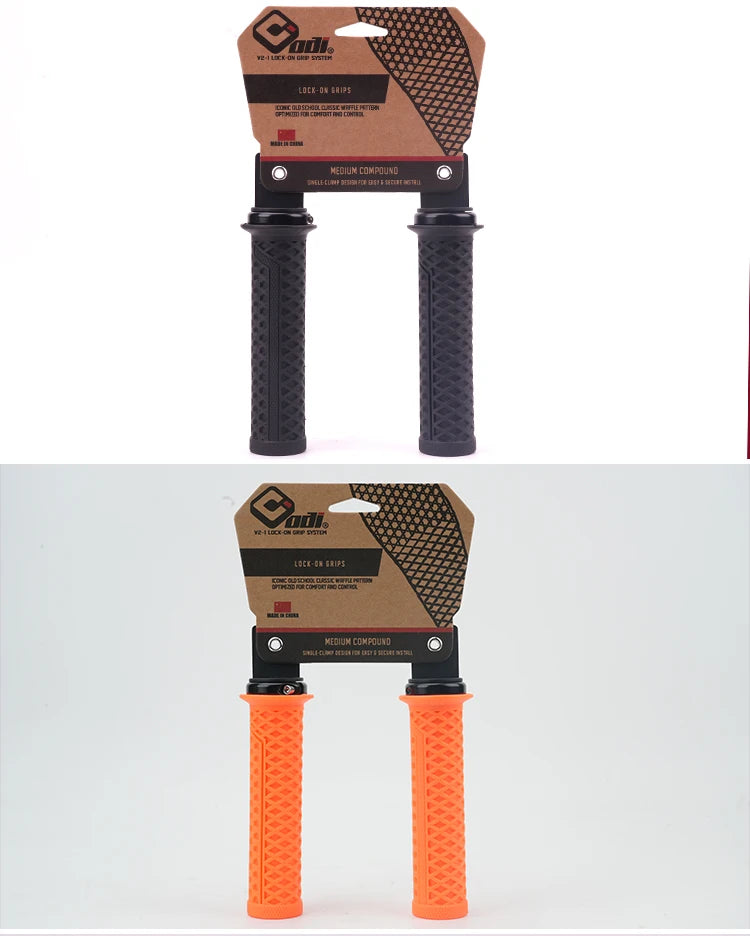 ODI VS-21 MTB Handlebar Grips Silicone Lock-On Bicycle Cover Updated Waffle Pattern Anti-slip Shock Absorption Handle Parts