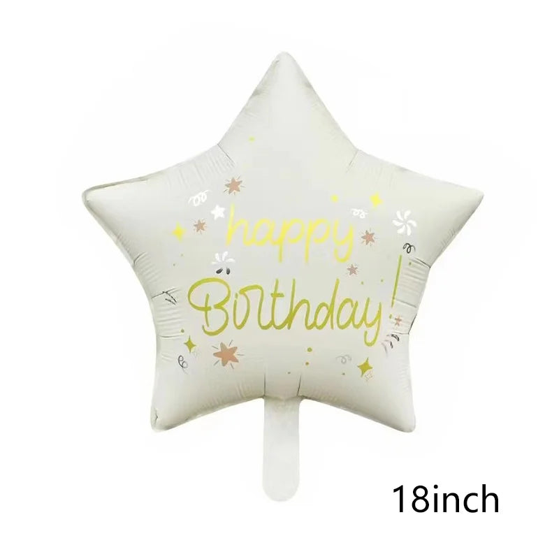 Cute Matte Rainbow Cake Bear Foil Balloon Kids Adult Birthday Party Decorations Cartoon Bow Candy Ice Cream Balloons Globos