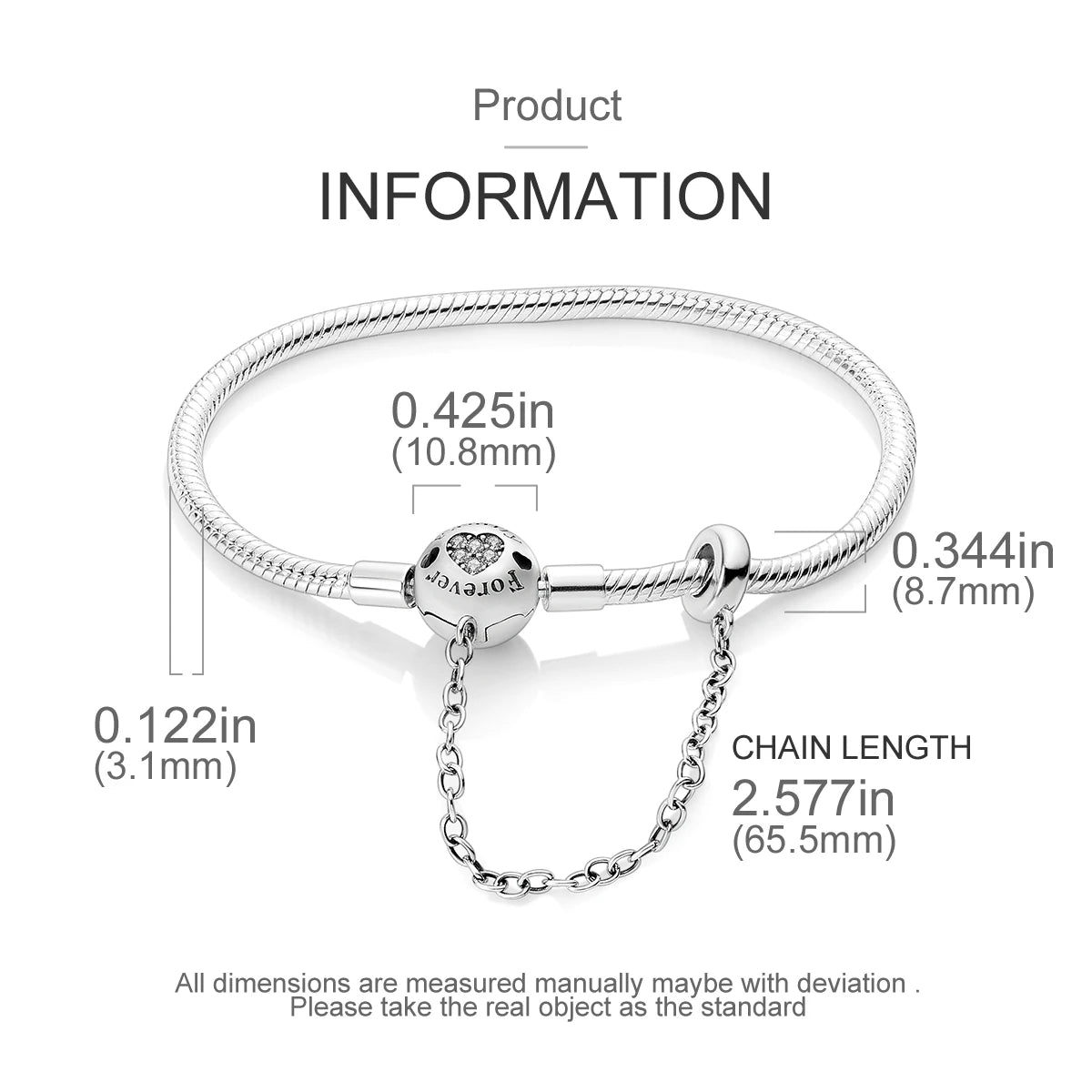 Silver Plated Me Slender Link Bracelet Fit Original PAN Me Charm Beads Diy Jewelry Gift