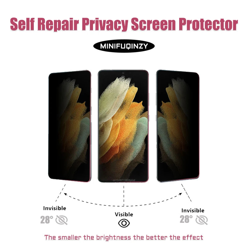 Self Repair Film For Samsung Galaxy S25 Ultra S24 S23 S22 S20 Plus FE Privacy Screen Protector Unlock S21 5G Note 20 Not Glass