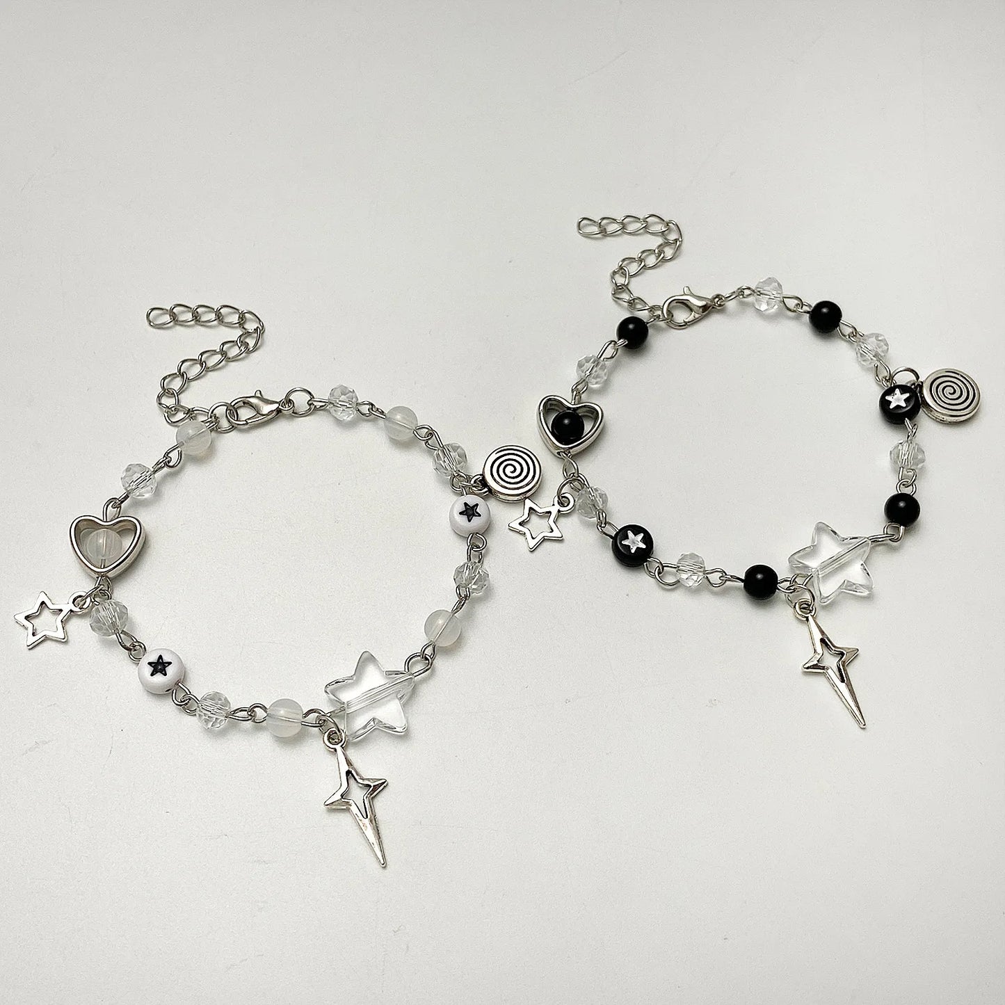 Fashion Couple Beads Bracelets Love Heart Star Handmade Y2K Charm Anime Beaded Kawaii Friendship Couple Bracelet Jewelry