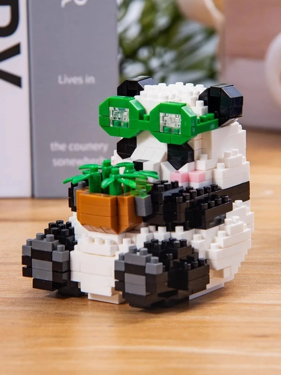 Creative DIY Assemable Animal Cute MINI Chinese Style Animal Panda Building Block Educational Boy Toys For Children Model Bricks