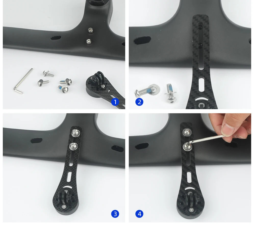 Bicycle Integrated Handlebar Computer Bracket for Garmin Bryton Wahoo Road Bike Speedometer Headlight Carbon Fiber Mount Stand