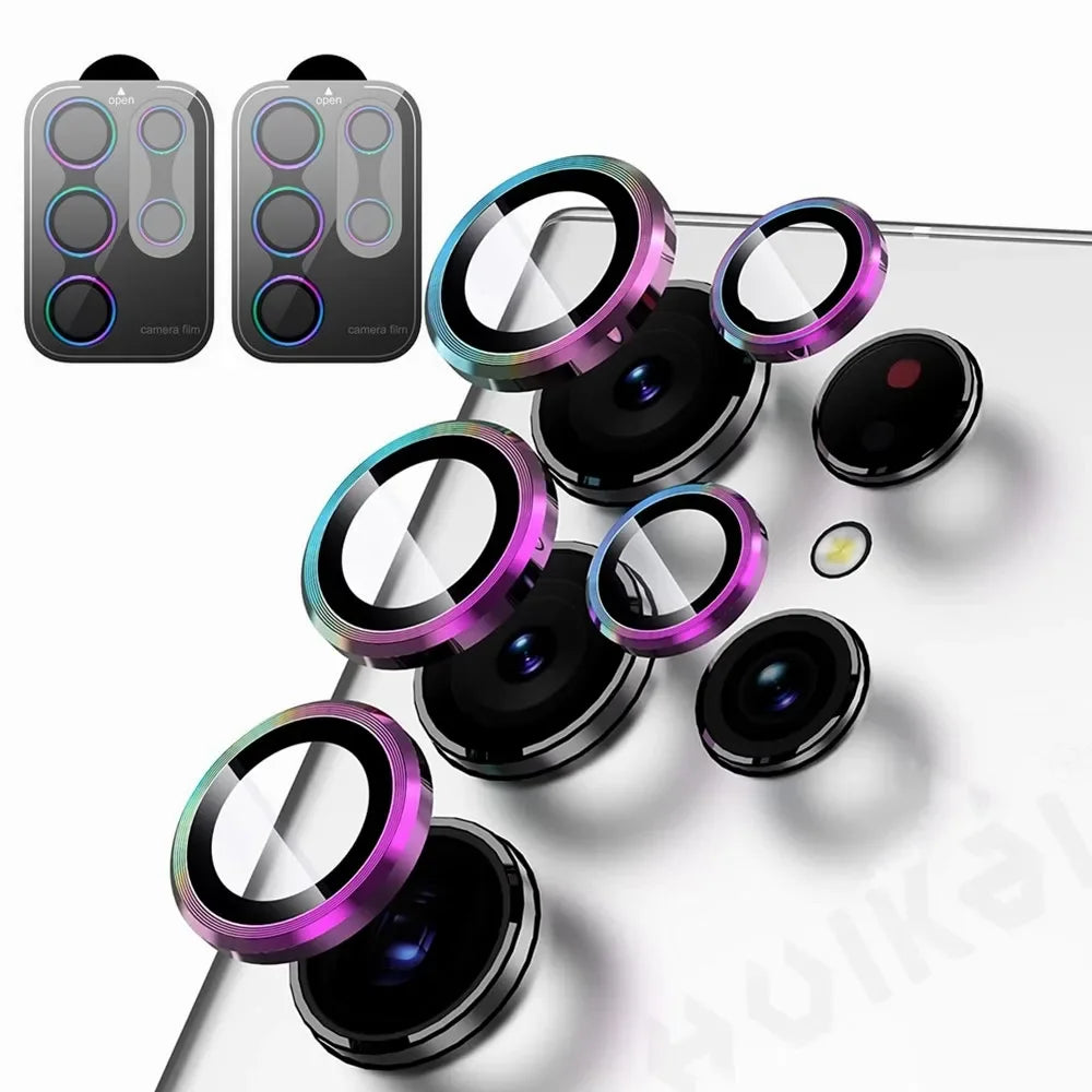 2 PCS for Samsung Galaxy S25 Ultra S24 Plus S23 Camera Lens Protector Tempered Glass Camera Cover Screen Protector Metal Scratch