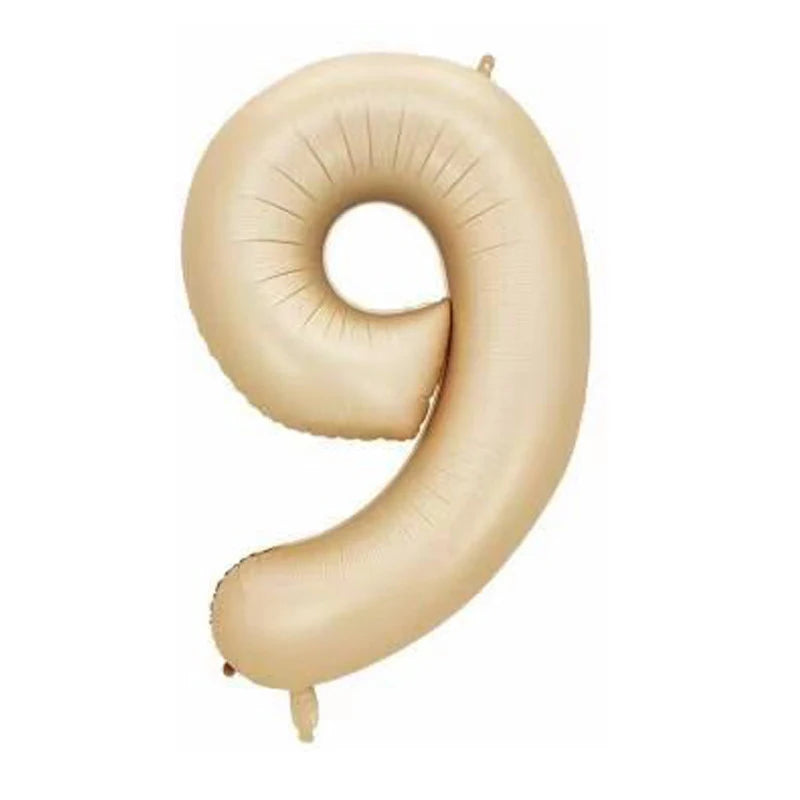 32/40inch Cream Caramel Big Number Foil Balloons 0 1 2 3 4 5 6 7 8 9 Balls White Color Wedding Birthday Party Decor Baby Shower