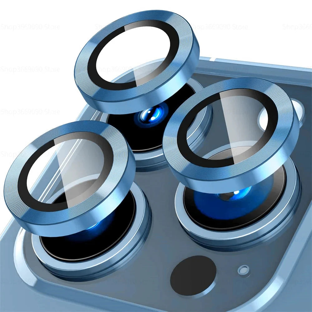 3-2PCS Camera Lens Protector For iPhone 16 Pro Max 16Pro 16Plus Metal Ring Protector Glass For iPhone 14 15 Plus Camera Lens