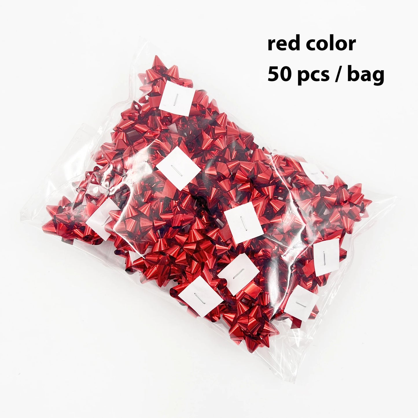 Small Star Bows for Present Wrapping Multi Colors Christmas Ribbon Bows for Parties Birthdays Wedding Holidays (50PCS)
