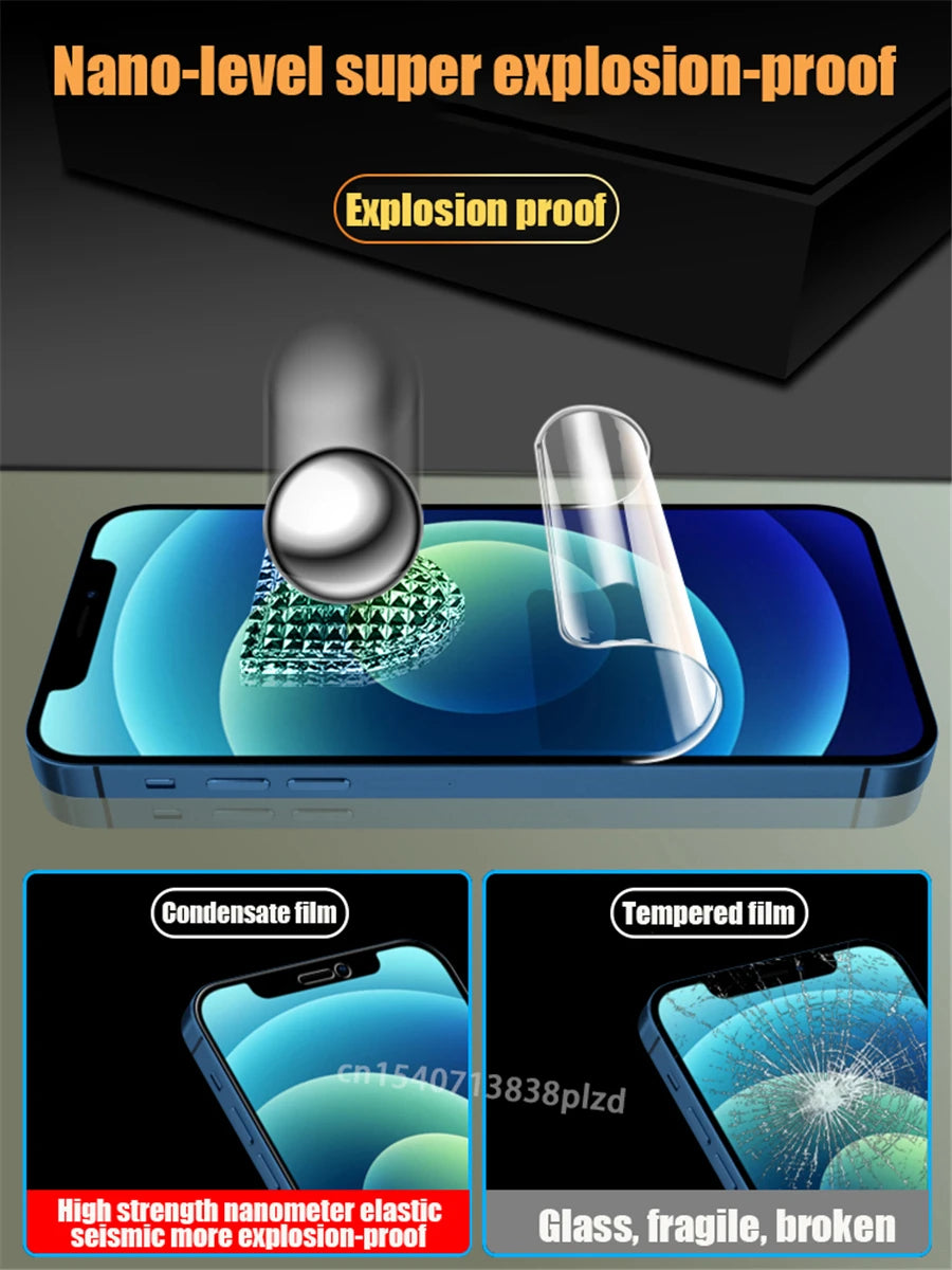 8Pcs Full Cover For iPhone 16 15 14 Pro Max Screen Protector iPhone 13 12 Mini 11 iphone16 Plus 6 8 X R S XS XR SE i16 Tpu Film