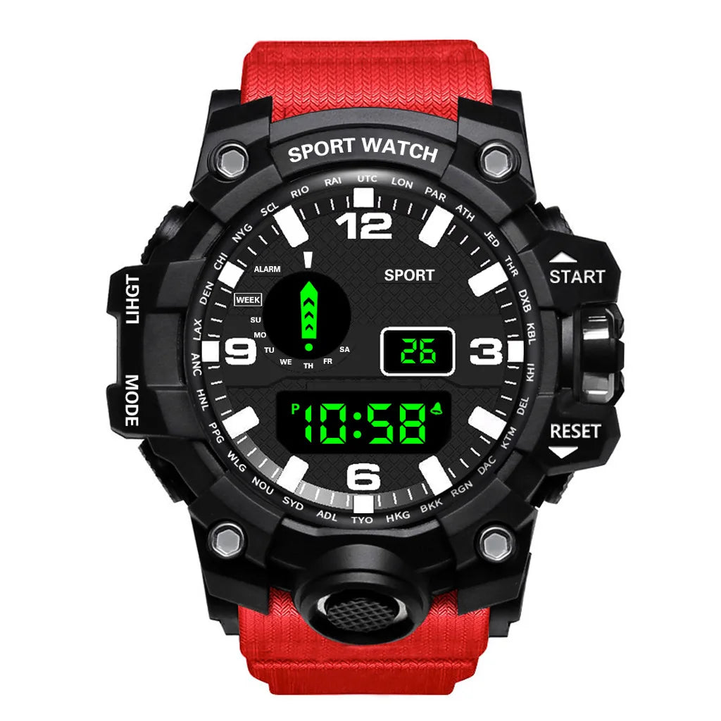 YIKAZE Sports Watch Men's LED Digital Watches Multifunction Military Waterproof Fitness Electronic Watch For Man
