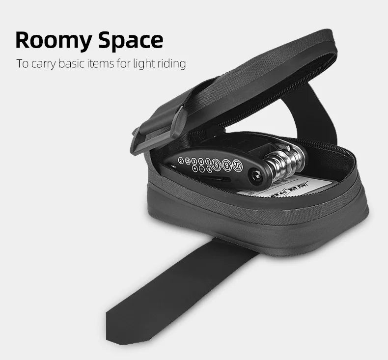 Bicycle Saddle Bag Rain Proof Rear Seat Tube Pannier Reflective Cycling Storage Tail Pouch Rear Dry Pack 0.5L Capacity