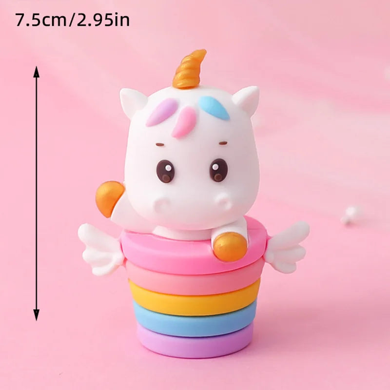 9 pcs unicorn rainbow cake topper unicorn with rainbow clouds stars Happy birthday cake decorations for girls one year old party