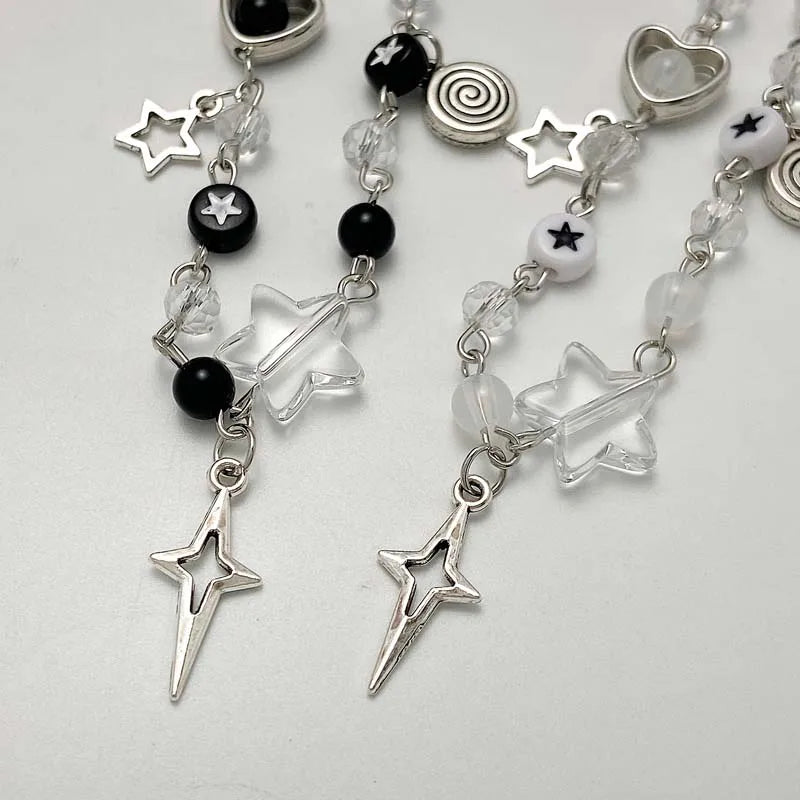 Fashion Couple Beads Bracelets Love Heart Star Handmade Y2K Charm Anime Beaded Kawaii Friendship Couple Bracelet Jewelry