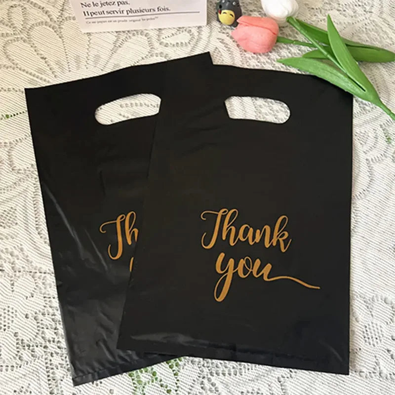 100PCS Thanksgiving Gift Bag Black Product Shopping Bag Candy Gift Packaging Thanksgiving Wedding Birthday Party Decoration