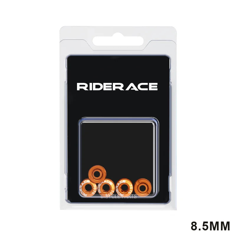 RIDERACE 5 PCS Double/Single Bicycle Chainring Bolts CNC Aluminum Alloy 7075 M8 6.5mm 8.5mm Road MTB Bike Crankset Bolt&Nut Set