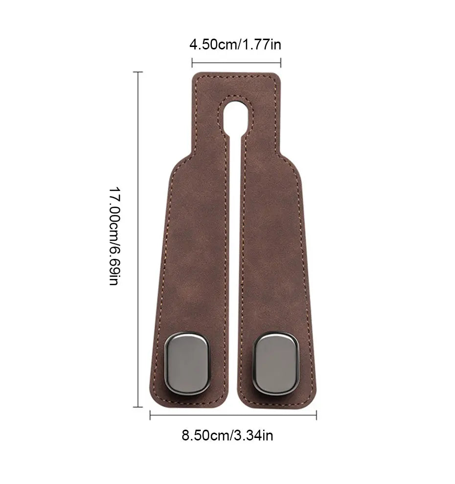 SEAMETAL Quality Car Headrest Hook Premium Suede Rear Seat Hanging Dual Hook 20KG Large Load-Bearing Alloy Hook Hanger Universal