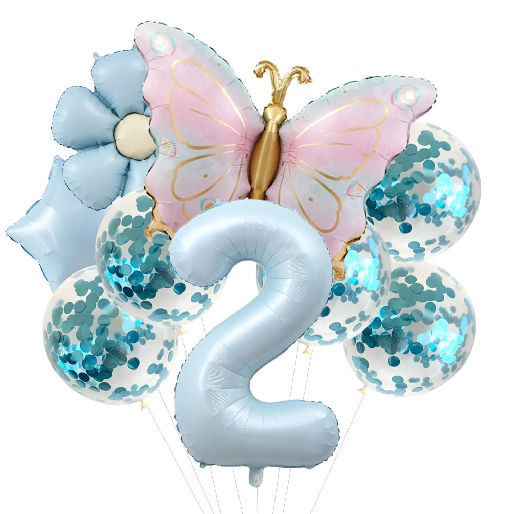 Butterfly Balloons 5th Birthday Decor for Girls Pink Butterfly Foil Balloons for Butterfly Themed Party Wedding Birthday Decors