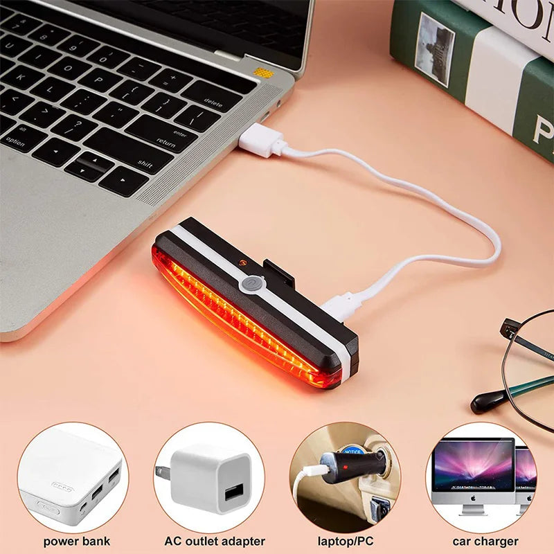 Bike Rear Light Highlight COB LED Tail Light Waterproof Bicycle USB Rechargeable Mountain Riding Cycling Tail Lamp Bicycle Parts