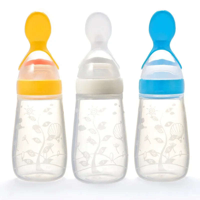 4Pcs Baby Feeding Bottle with Fruit Pacifier Set Baby Spoon Bottle Toddler Fresh Vegetable Fruit Feeder Kids Feeding Supplies