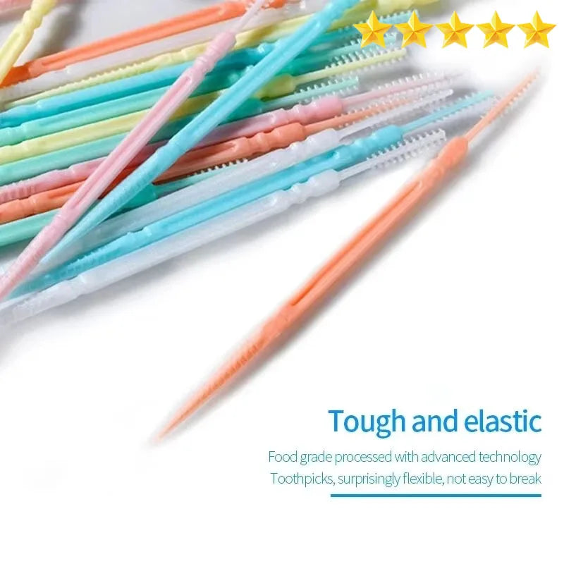 【Hot sales】Disposable double-head floss 200 toothpicks, floss, toothpicks Dental cleaning and care supplies