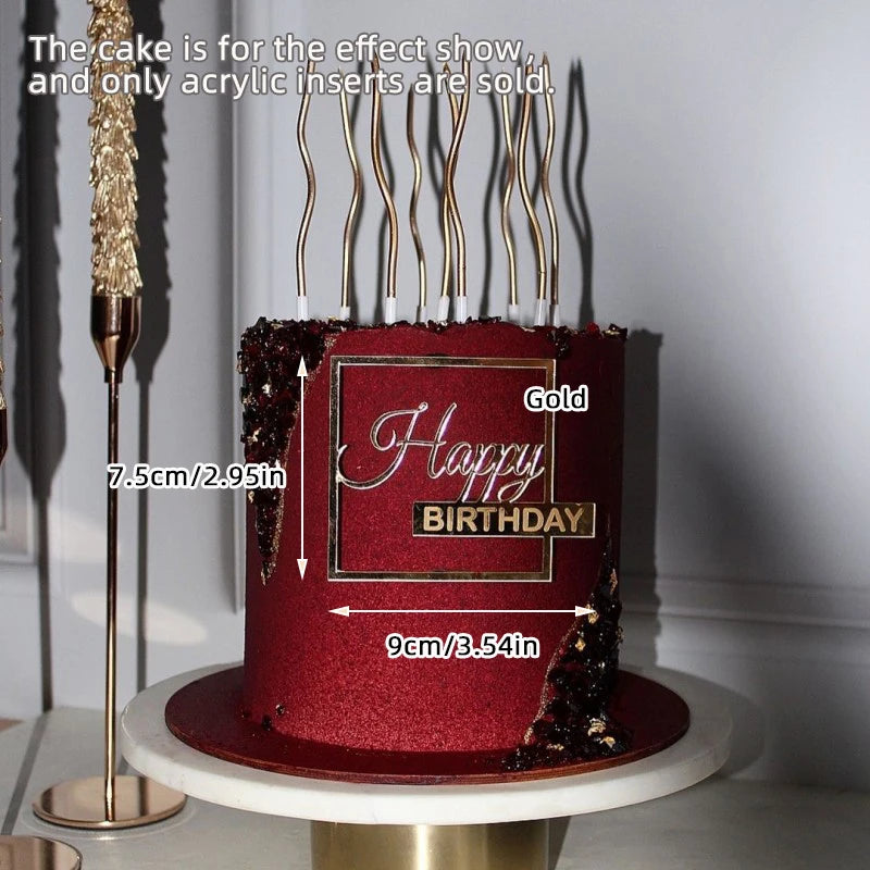 1/3/5pcs Acrylic Birthday Queen Gold Cake Topper Happy Birthday Party Sides Cake Decorations Accessories