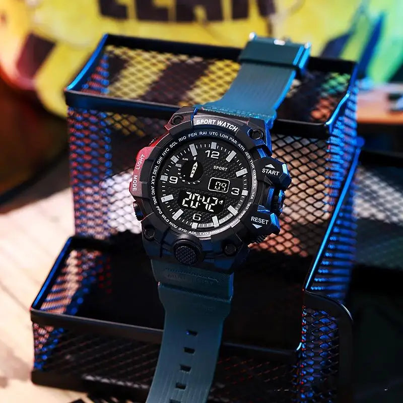 YIKAZE Sports Watch Men's LED Digital Watches Multifunction Military Waterproof Fitness Electronic Watch For Man