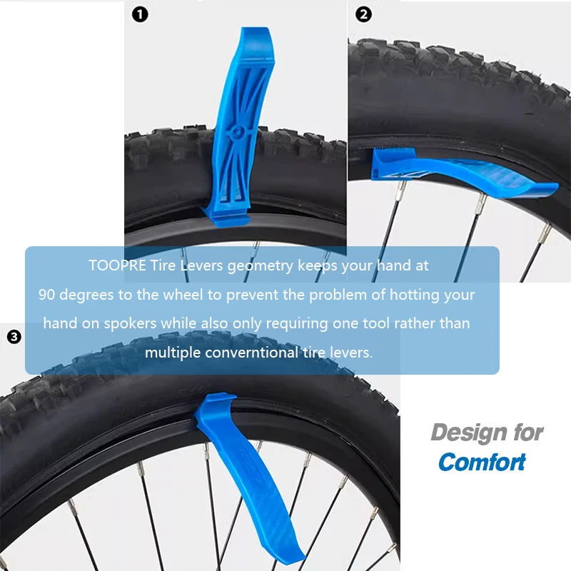 Bicycle Tyre Lever Road Bike Multifunction Tube Remover Tool Cycling 4-in-one Double-Head Repair Tire Lever with Deflation