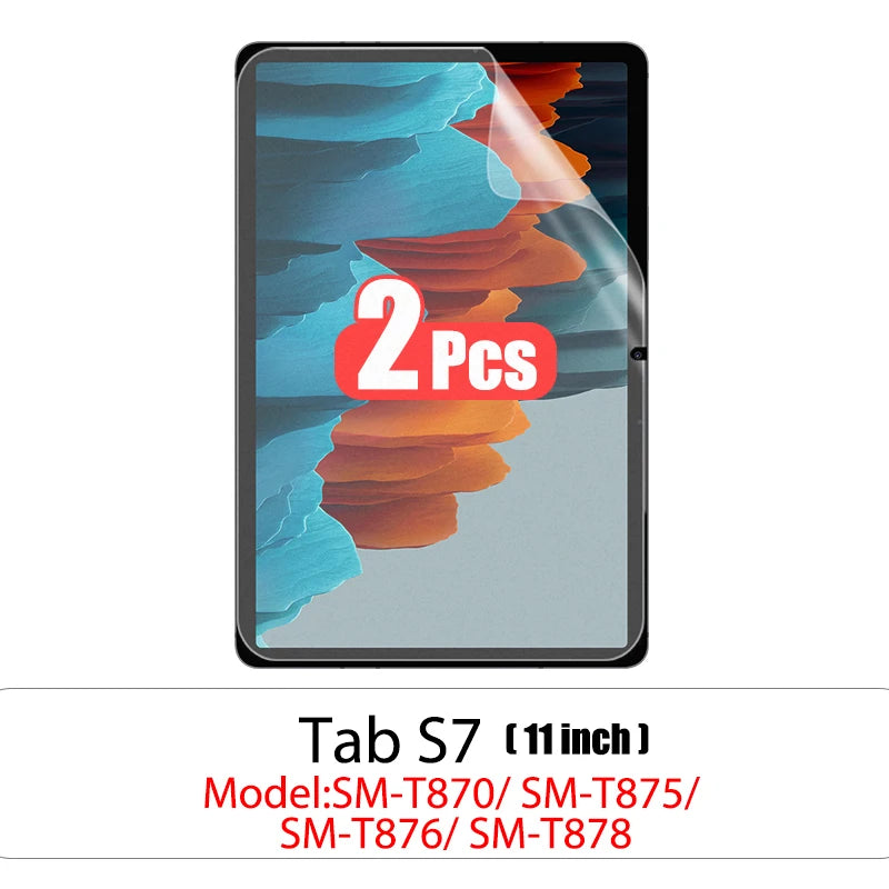 2pcs Pet Screen Protector For Samsung Galaxy Tab S7 Fe S9 Fe A9 Plus S6 Lite S7 S8 S9 A8 Plus Protective Clear Film No Glass