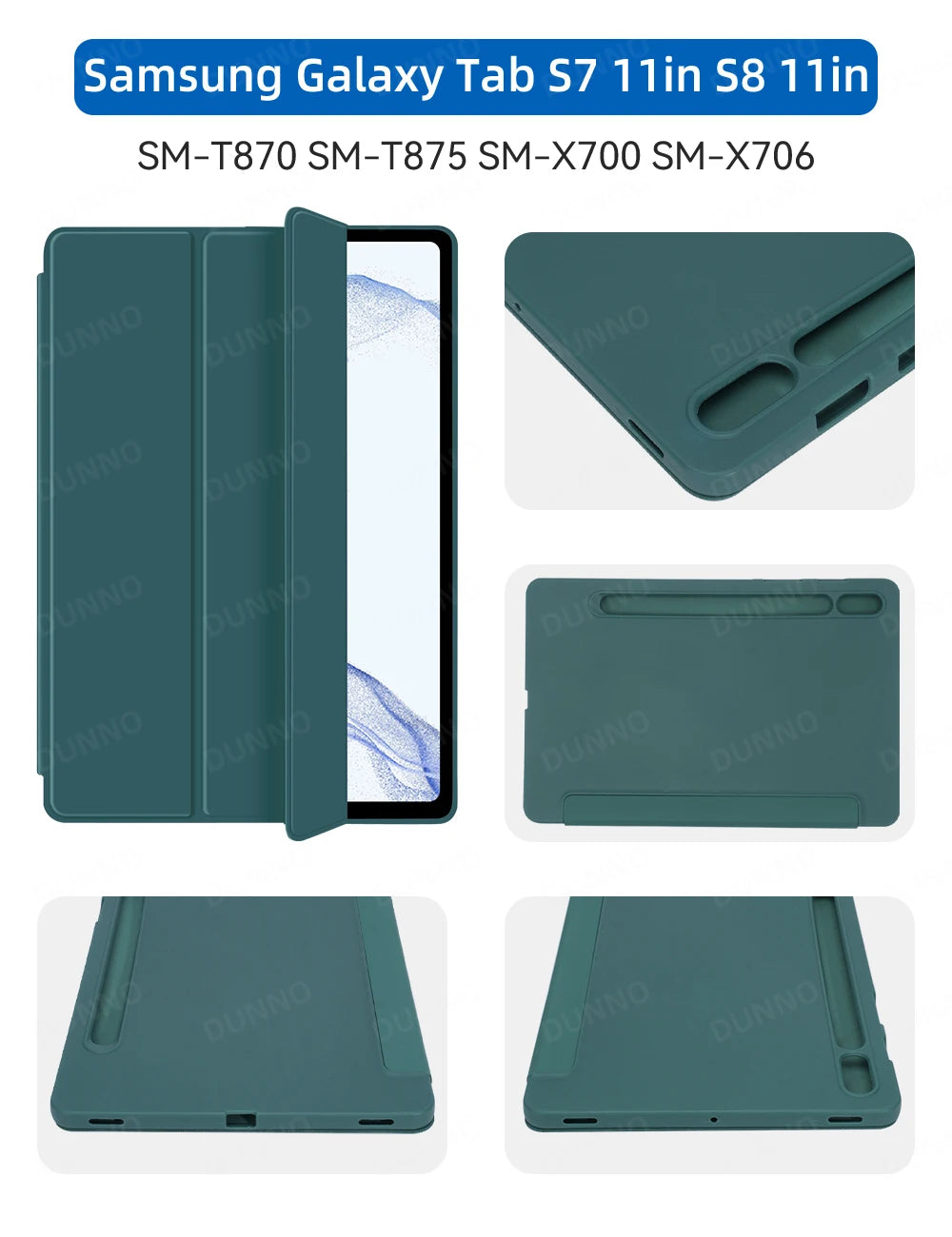 For Samsung Galaxy Tab A9 Plus Case 11in Smart Tablet Cover Funda for S6 Lite S9 S9FE S7 S8 11in A8 A7 Tablet Cases