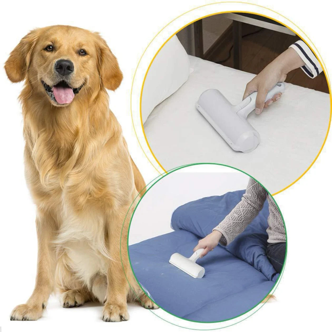 Pet Hair Roller Remover Lint Brush 2-Way Dog Cat Comb Tool Convenient Cleaning Dog Cat Fur Brush Base Home Furniture Sofa Clothe