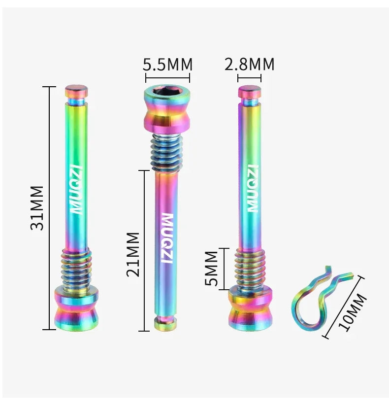 MUQZI 2pcs Disc Brakes Caliper Titanium Alloy M4 Fixing Bolts Bicycle Disc Brake Pad Ultralight Mount Screws Cycling Accessories